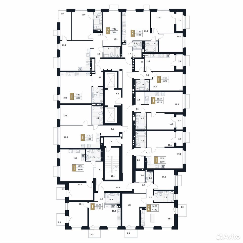 1-к. квартира, 39,5 м², 3/17 эт., Стерлитамак