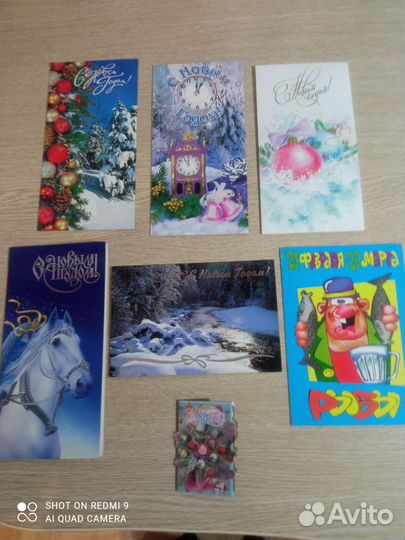 Новогодние открытки, конверты для денег