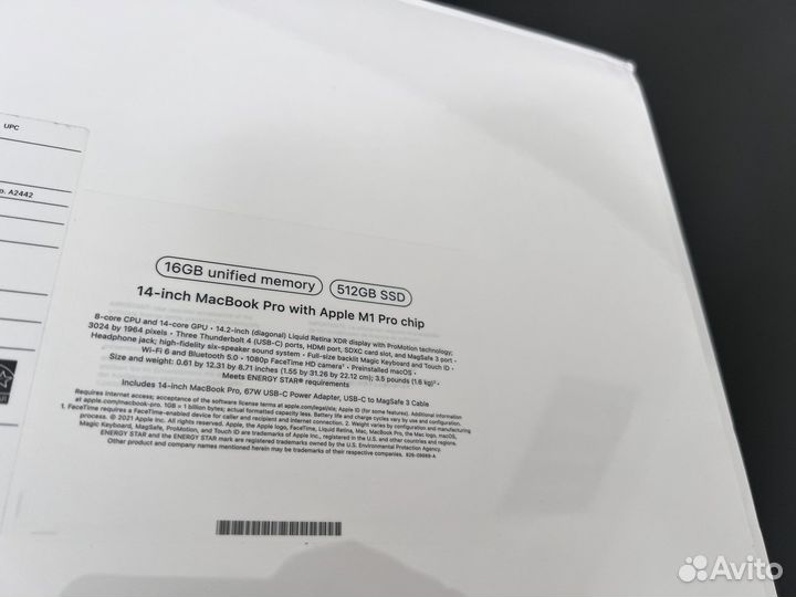 Hoвый MacBook 14 Pro M1Pro. 16/512+Рус.Клавиатура