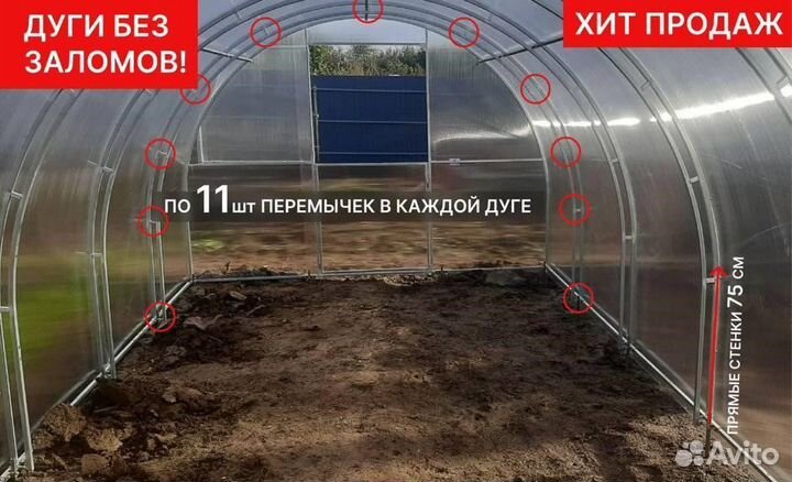 Теплица арочная из двойной дуги 20х20