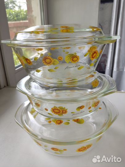 Жаропрочные стеклянные кастрюли набор