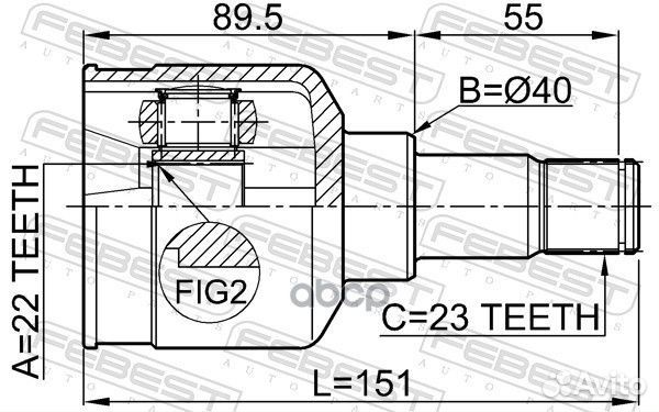 ШРУС внутренний перед лев ford focus CB4