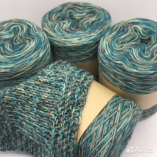 Пряжа для вязания Италия цвет голубая ель