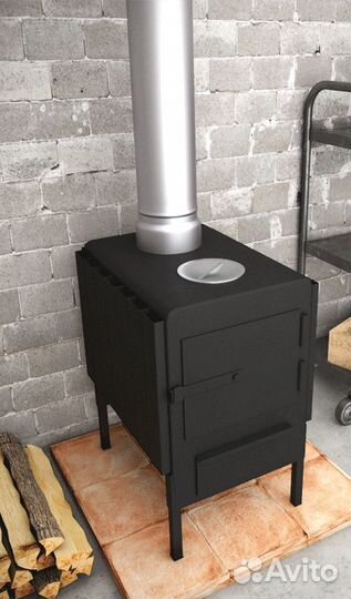 Печь буржуйка на 50 кубов, с дожигом