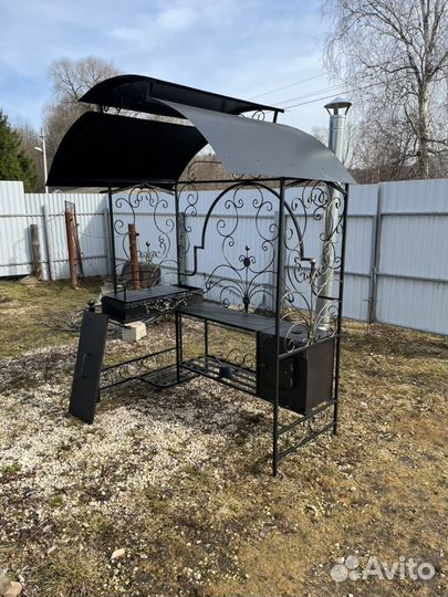 Мангал с печкой под казан