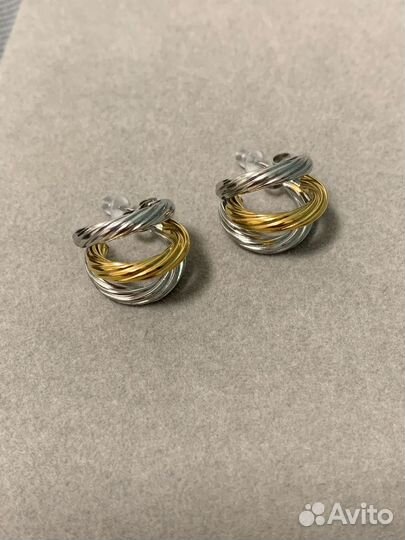 Серьги из ювелирной стали Bicolor