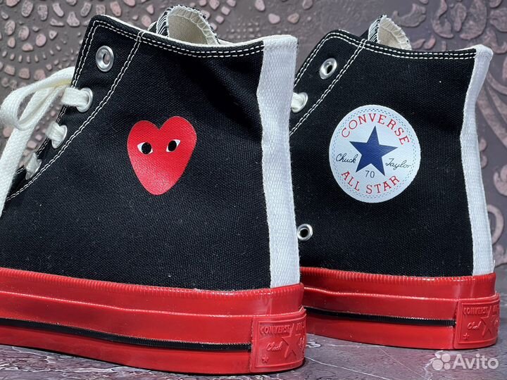 Кеды Converse x CDG Chuck Taylor Hi Red Sole