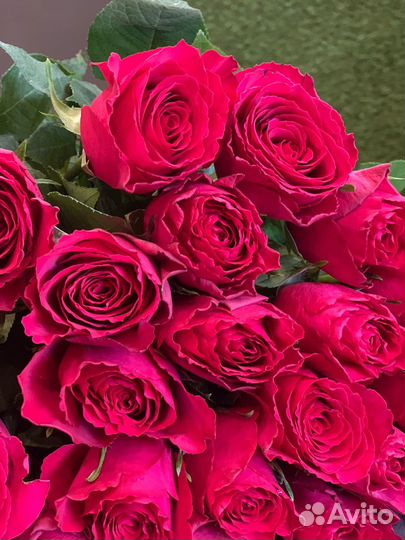 Роза малиновая 25 шт 42 см