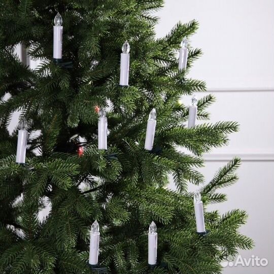 Свечи на прищепках для ёлки 10 шт на батарейках
