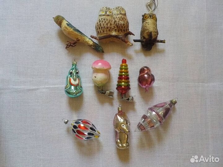 Елочные игрушки СССР вата стекло