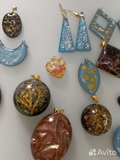 Кулоны, подвески, серьги. Эбоксидная смогла