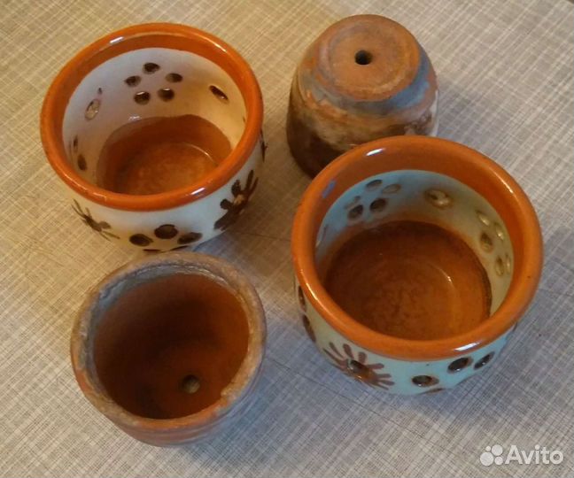 Горшки керамические для кактусов за 3 штуки