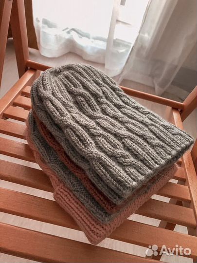 Шапка новая, ручная работа шерсть+альпака