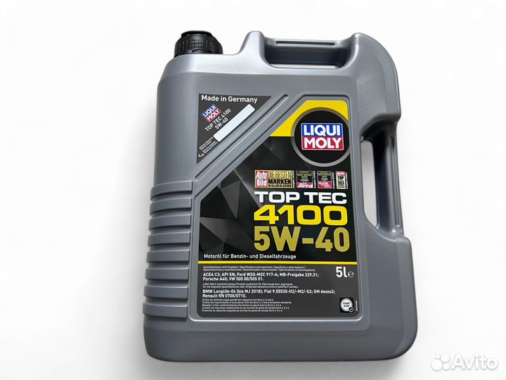 Масло моторное liqui moly TOP TEC 4100 5W40 5L