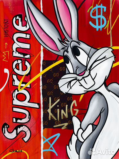 Картина поп арт кролик Багз