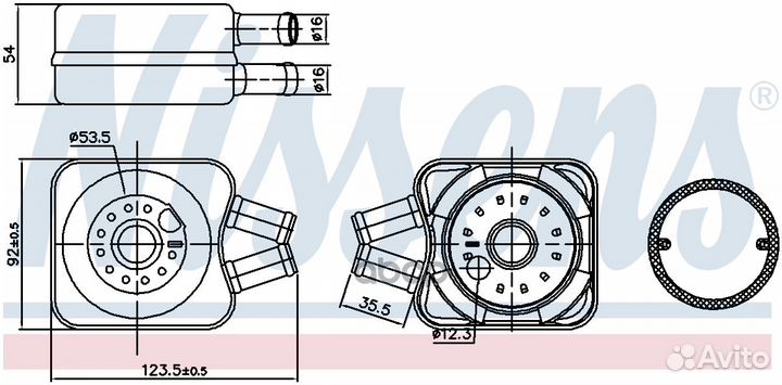 Радиатор масляный Audi 100/A4/A6, VW Golf/Pass