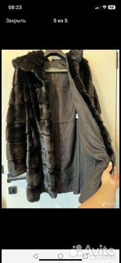 Шуба норковая с капюшоном 38 40