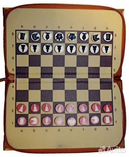 Шахматы карманные магнитные аналог Симза (Красные)