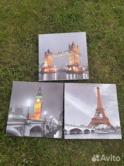 Картина постер на раме 3 шт