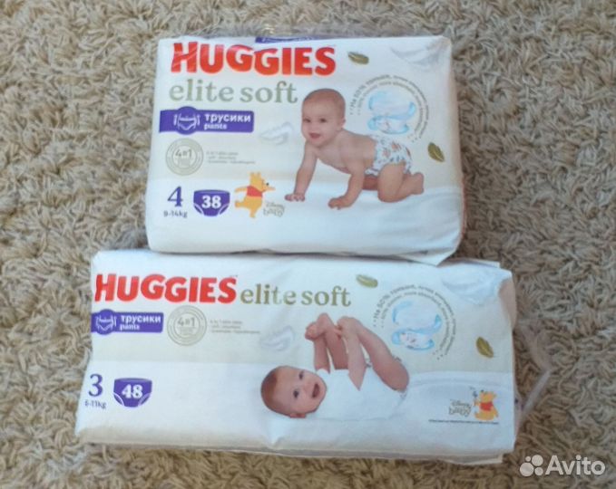 Подгузники трусики huggies elite soft 3,4