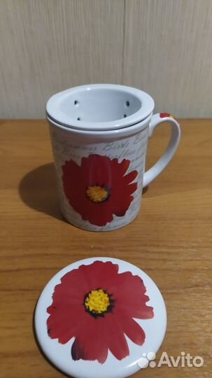 Кружка с заварником и крышкой новая