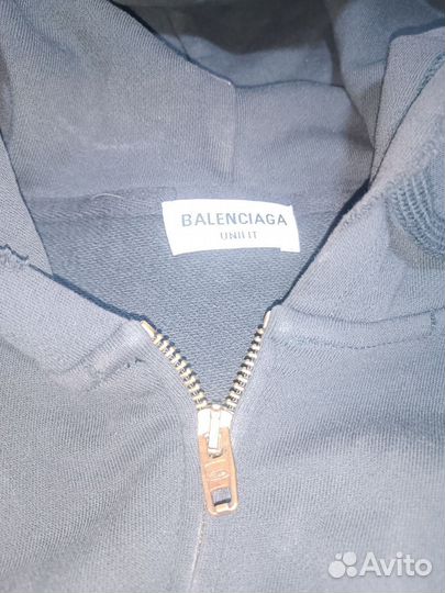 Balenciaga Metal Logo Zip Hoodie