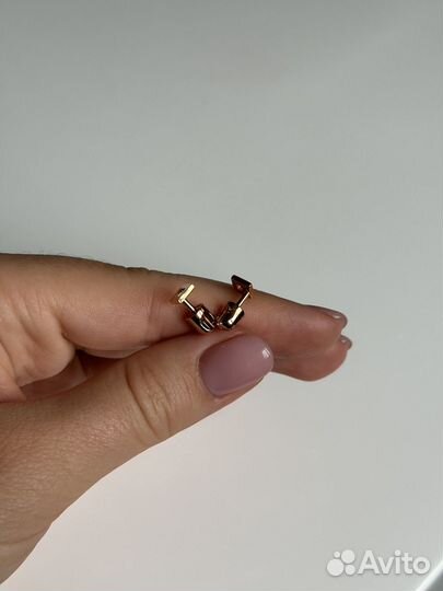 Серьги квадраты золотые