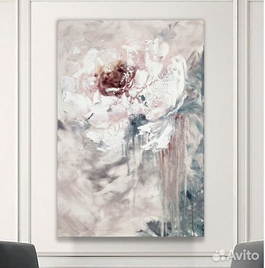 Интерьерная Картина Большая Нежная Картина Пион