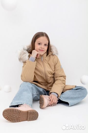Пальто зимнее для девочки Crockid вк 38 (116-122)
