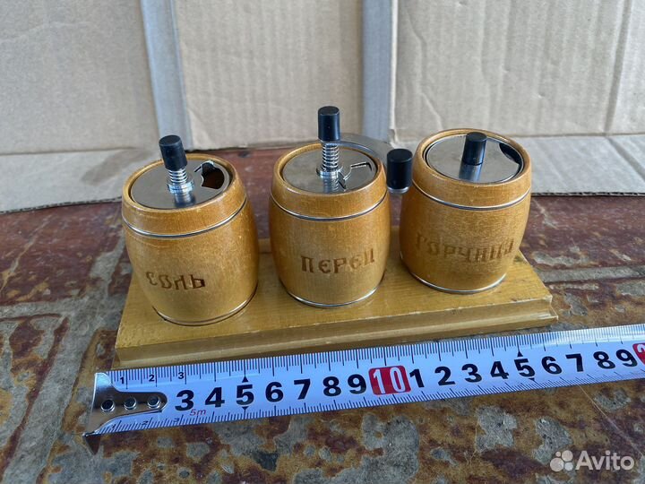 Набор для специй СССР дерево