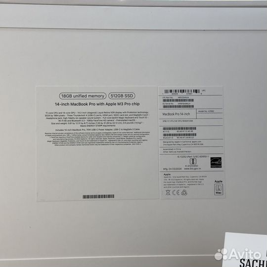 Новый Apple MacBook Pro 14 M3 Pro 18/512Gb Black