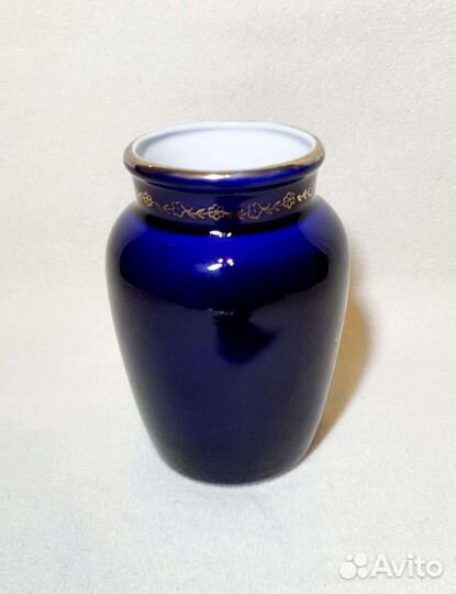 Вазочка, кобальт, позолота. Лфз