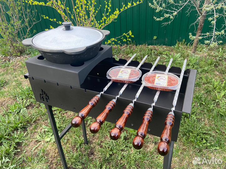 Казан чугунный + Мангал и шампура