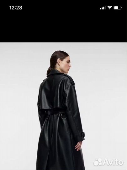Тренч из искусственной кожи
