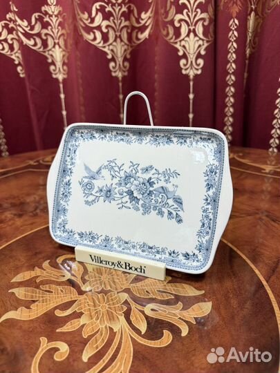 Блюдо под масло villeroy boch fasan голубой