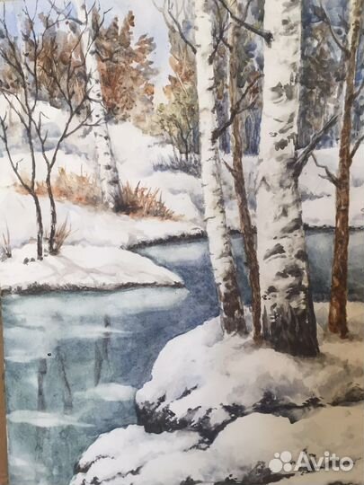 Картина акварель пейзаж