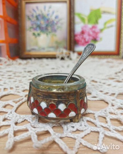 Солонка с ложечкой СССР