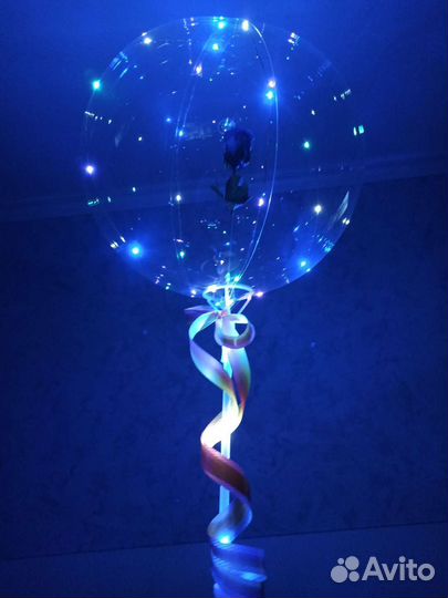 Светящийся шар с розой