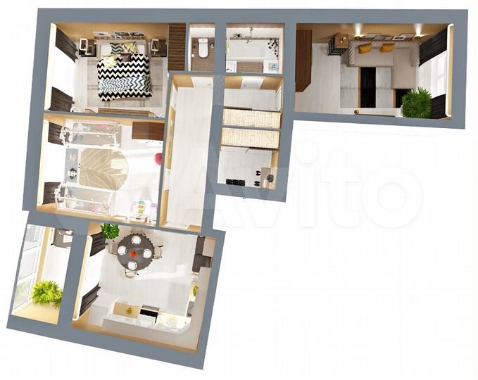 3-к. квартира, 85,8 м², 5/5 эт.