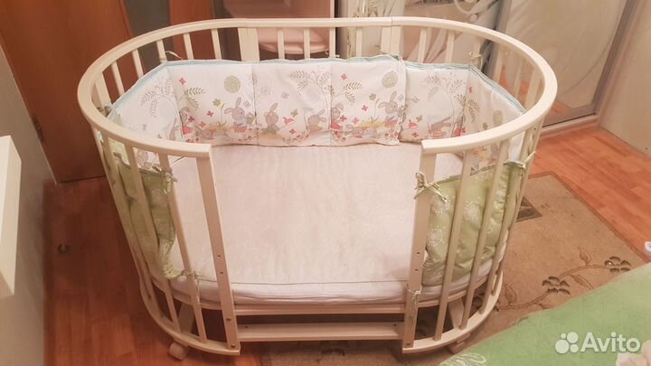 Кроватка Папа Карло 1/6(трансформер) +к-т 2 матрас