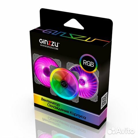 Вентиляторы 2 Штуки 12DR4 Ginzuu RGB