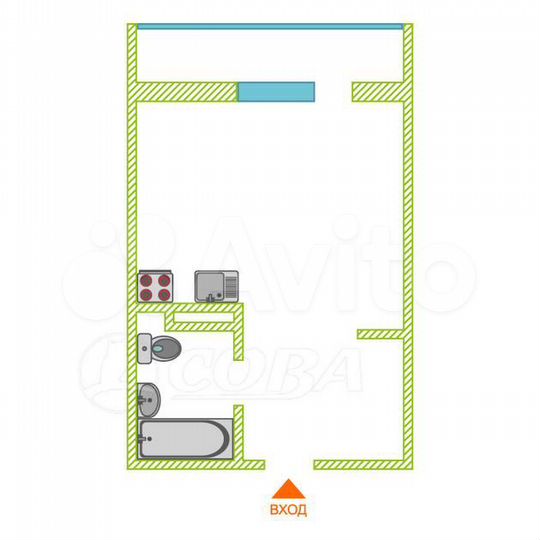 Квартира-студия, 28,8 м², 10/15 эт.
