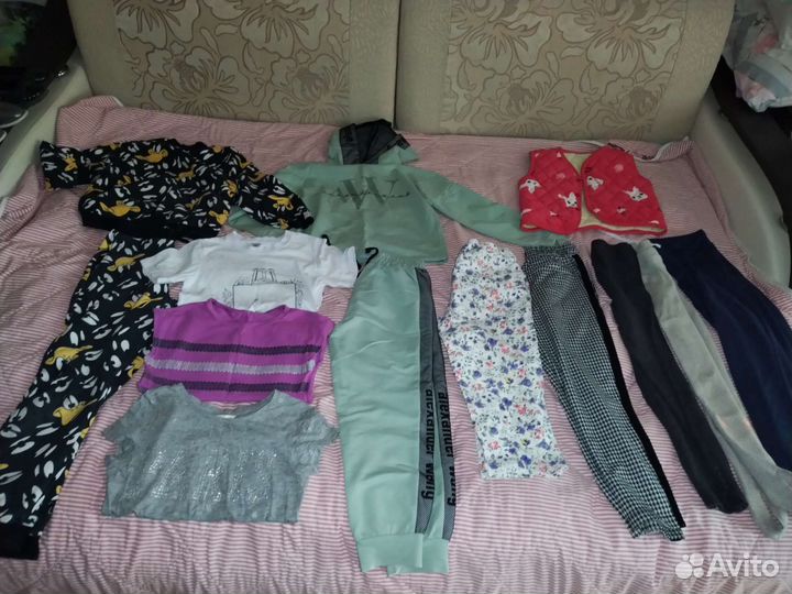 Вещи пакетом, 13 шт на девочку 6-9 лет