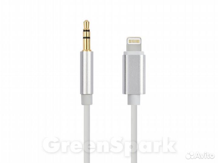 Кабель vixion CAB10 AUX 3,5 M - Lightning 1m сере