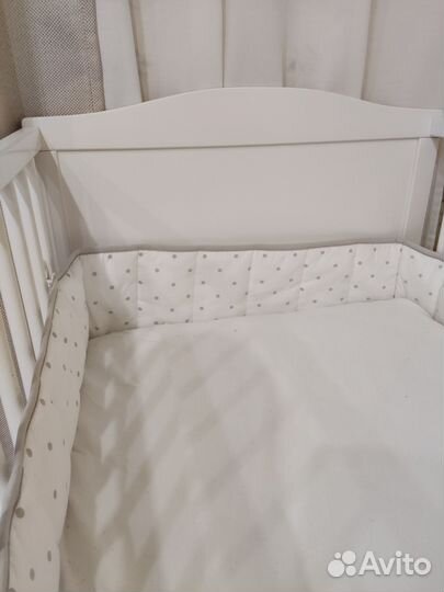 Детская кровать IKEA с матрасом + бортики