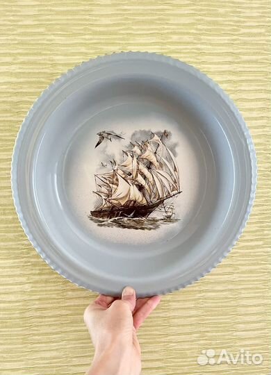 Тарелка настенная / поднос / блюдо Корабль