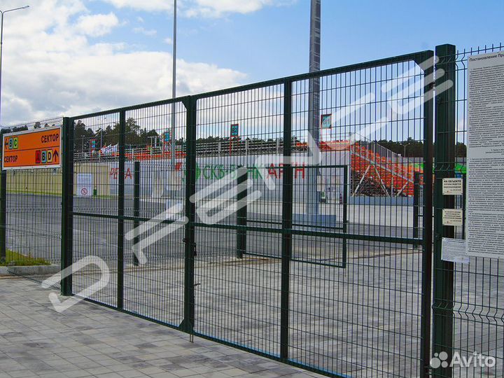 Ворота распашные 4х1,8 м для забора 3d (каркас)