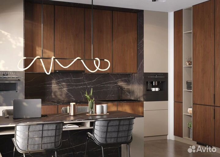 Кухня угловая с островом