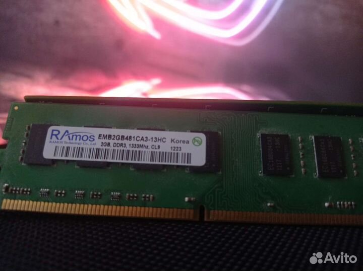 Оперативная память 4 Гб ddr3 2 планки по 2Гб
