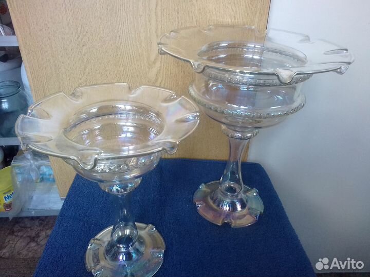 Вазы - фруктовницы, конфетницы Богемия - 3 шт